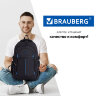 Рюкзак BRAUBERG TITANIUM универсальный, 3 отделения, черный, синие вставки, 45х28х18 см, 224734, 224734