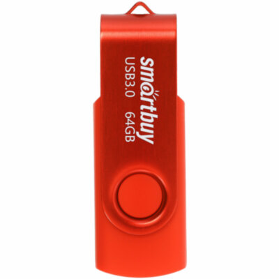 Флеш-диск 64 GB SMARTBUY Twist USB 3.0, красный, SB064GB3TWR, 513913