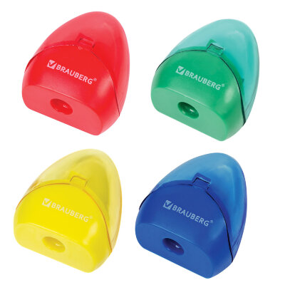 Точилка BRAUBERG BELL с контейнером, пластиковая, конусообразная, цвет корпуса ассорти, 226937, 226937