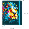 Дневник 1-11 класс 48 л., кожзам (твердая), печать, резинка, конверт, BRAUBERG, "Bright Lion", 106577, 106577