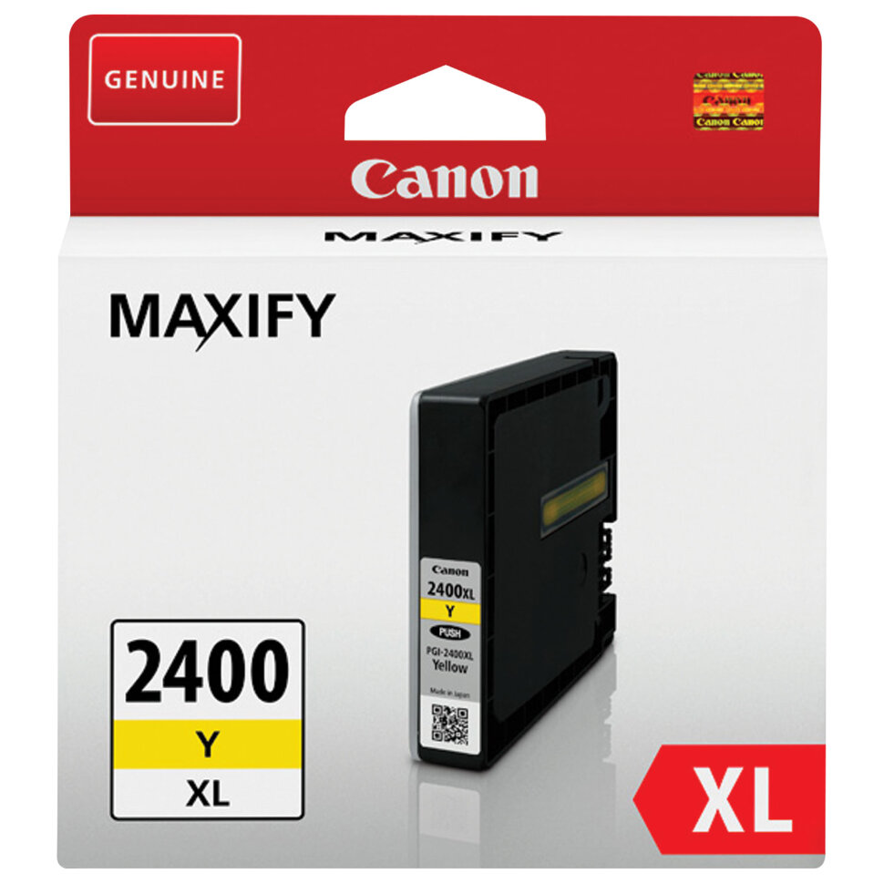 Картридж струйный CANON (PGI-2400XLY) iB4040/MB5040/MB5340, желтый, оригинальный, ресурс 1500 стр., 9276B001, 362104