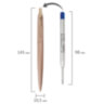 Ручка шариковая PARKER "Jotter XL Monochrome Pink Gold PGT", корпус "розовое золото", сталь, синяя, 2122755, 143765
