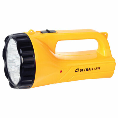 Фонарь аккумуляторный ULTRAFLASH 9хLED+12хLED, 2 режима, выдвижная вилка, заряд от сети, LED3816SM, 238285