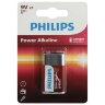 Батарейка алкалиновая 1 шт. PHILIPS Power Alkaline, Крона 9V (6LR61, 6LF22, 1604A), блистер, Б0062717, 457393