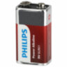 Батарейка алкалиновая 1 шт. PHILIPS Power Alkaline, Крона 9V (6LR61, 6LF22, 1604A), блистер, Б0062717, 457393