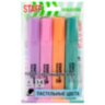 Набор текстовыделителей 4 ПАСТЕЛЬНЫХ ЦВЕТА, АССОРТИ, STAFF College "STICK PASTEL", линия письма 1-4 мм, скошенный наконечник, 152531, 152531
