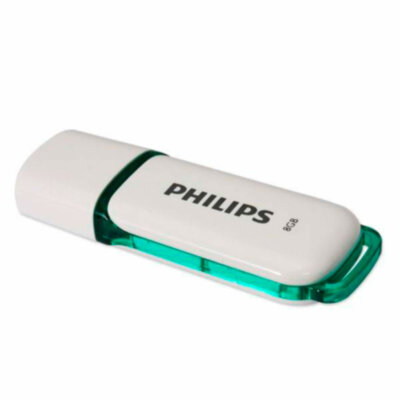Флеш-диск 8 GB PHILIPS SNOW, разъем USB 2.0, зеленый, FM08FD70B/97, 514077