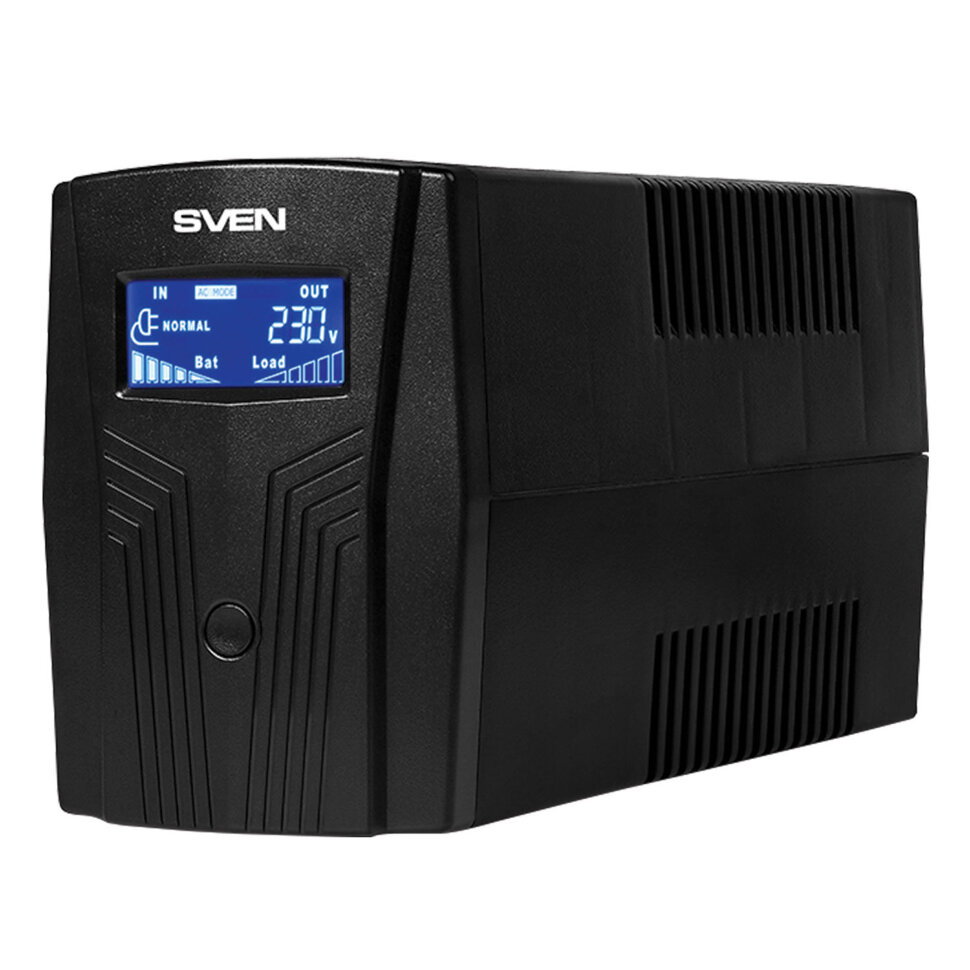 Источник бесперебойного питания SVEN Pro 650, 650VA (390W), 2 евророзетки, 2 розетки RJ45, SV-013844, 354289