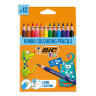 Карандаши цветные утолщенные BIC "Kids Evolution Triangle", 12 цветов, трехгранные, грифель 4 мм, 8297356, 82973511, 180344