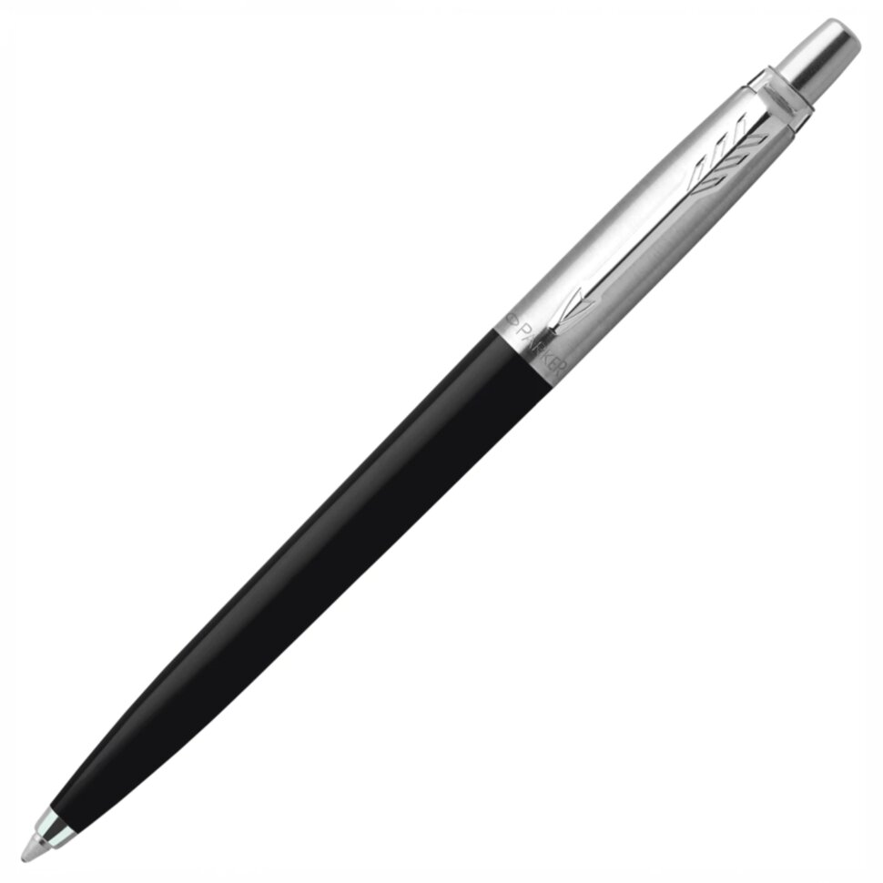 Ручка шариковая PARKER "Jotter Orig Black", корпус черный, детали нержавеющая сталь, синяя, RG0033010, 143865