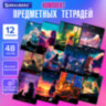 Тетради предметные, КОМПЛЕКТ 12 ПРЕДМЕТОВ, 48 л., матовая ламинация, BRAUBERG, "ANIME GIRLS", 404832, 404832
