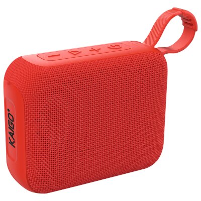 Колонка портативная KAIGO (КАЙГО) BS100, 5 Вт, Bluetooth, USB, Micro SD, TWS, FM, красная, 514220, 514220