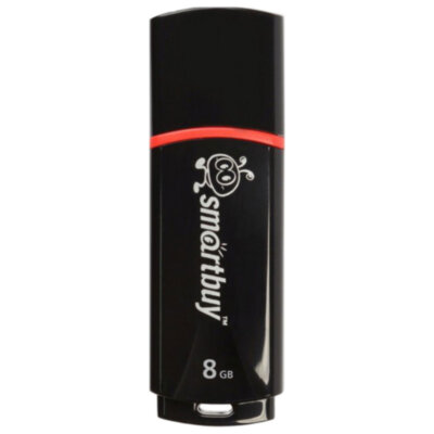 Флеш-диск 8 GB, SMARTBUY Crown, USB 2.0, черный, SB8GBCRW-K, 512175