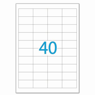 Этикетка самоклеящаяся 48,5х25,4 мм, 40 этикеток, белая, 70 г/м2, 50 листов, LOMOND, 2100195, 121868