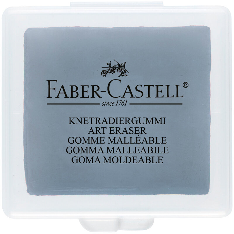 Ластик-клячка Faber-Castell, формопласт, 40*35*10мм, серый, пластик. контейнер, 285931rf