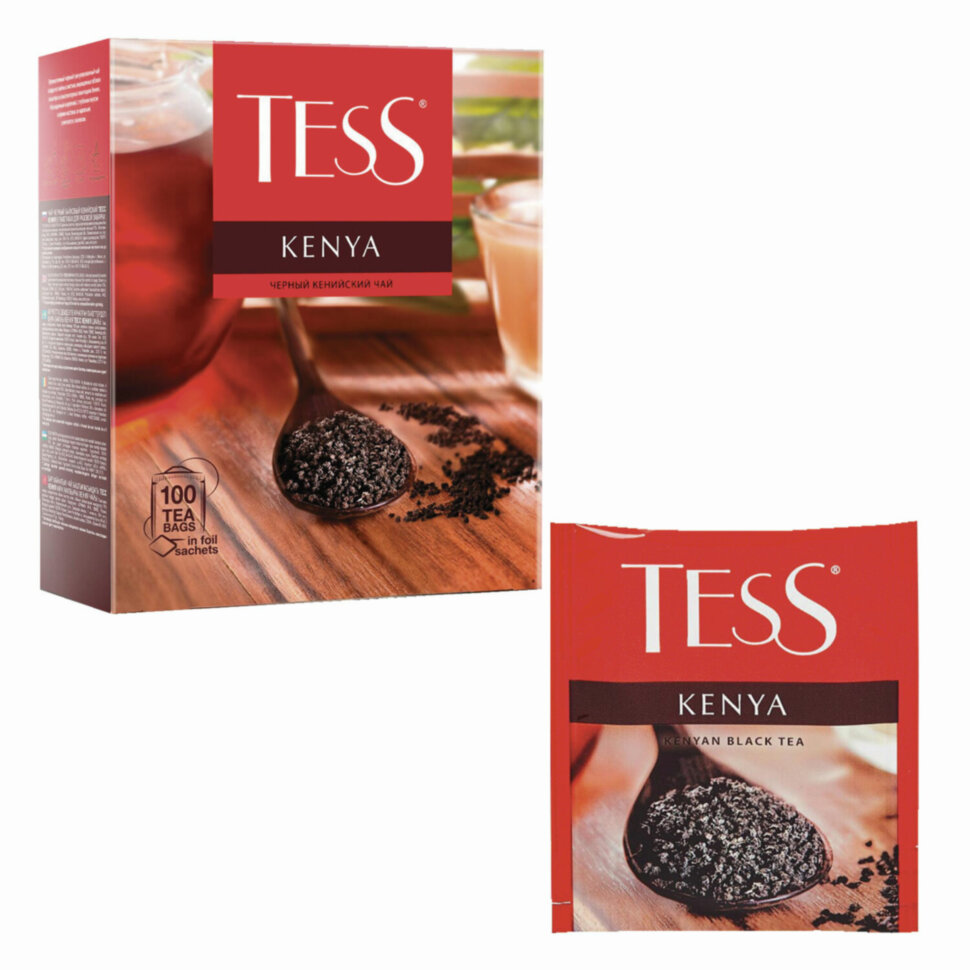 Чай TESS "Kenya" черный кенийский, 100 пакетиков в конвертах по 2 г, 1264-09, 621966