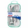 Готовальня BRAUBERG SCHOOL KIT, 11 предметов, циркуль 115 мм, циркуль 125 мм, чертежные принадлежности, мятный цвет, 210706, 210706