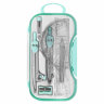 Готовальня BRAUBERG SCHOOL KIT, 11 предметов, циркуль 115 мм, циркуль 125 мм, чертежные принадлежности, мятный цвет, 210706, 210706