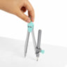 Готовальня BRAUBERG SCHOOL KIT, 11 предметов, циркуль 115 мм, циркуль 125 мм, чертежные принадлежности, мятный цвет, 210706, 210706