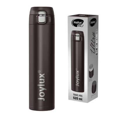 Термокружка 520 мл JOYLUX (ДЖОЙЛЮКС) ULTRA BROWN, нержавеющая сталь SUS304, коричневый матовый, 700279, 700279