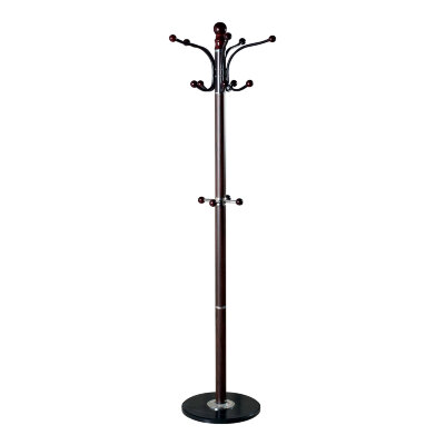 Вешалка-стойка BRABIX "CR-274", металл/мрамор, 1,8 м, на диске диаметром 36 см, 5 крючков + 4 дополнительных, венге, 601744, 601744