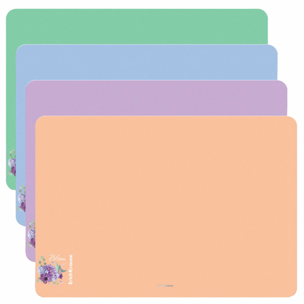 Коврик-подкладка настольный ERICH KRAUSE "Matt Pastel Bloom", A2 (660х440 мм), ассорти, 61241, 238725