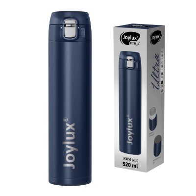 Термокружка 520 мл JOYLUX (ДЖОЙЛЮКС) ULTRA BLUE, нержавеющая сталь SUS304, синий матовый, 700278, 700278