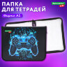 Папка для тетрадей BRAUBERG KIDS А5, 1 отделение, пластик, молния вокруг, "Digital gamepad", 273326, 273326
