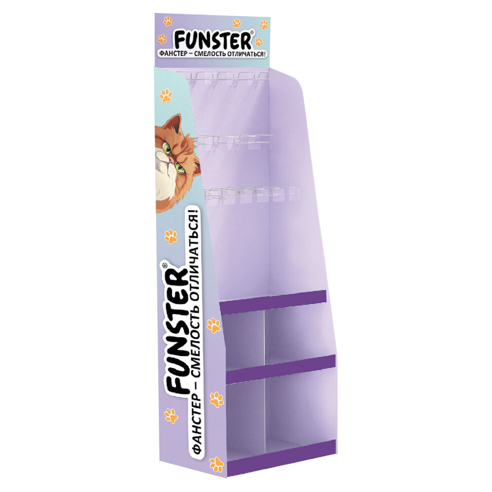 Стойка напольная для размещения товара FUNSTER, 180x60x40 см, 3 полки, 16 крючков, 507854, 507854