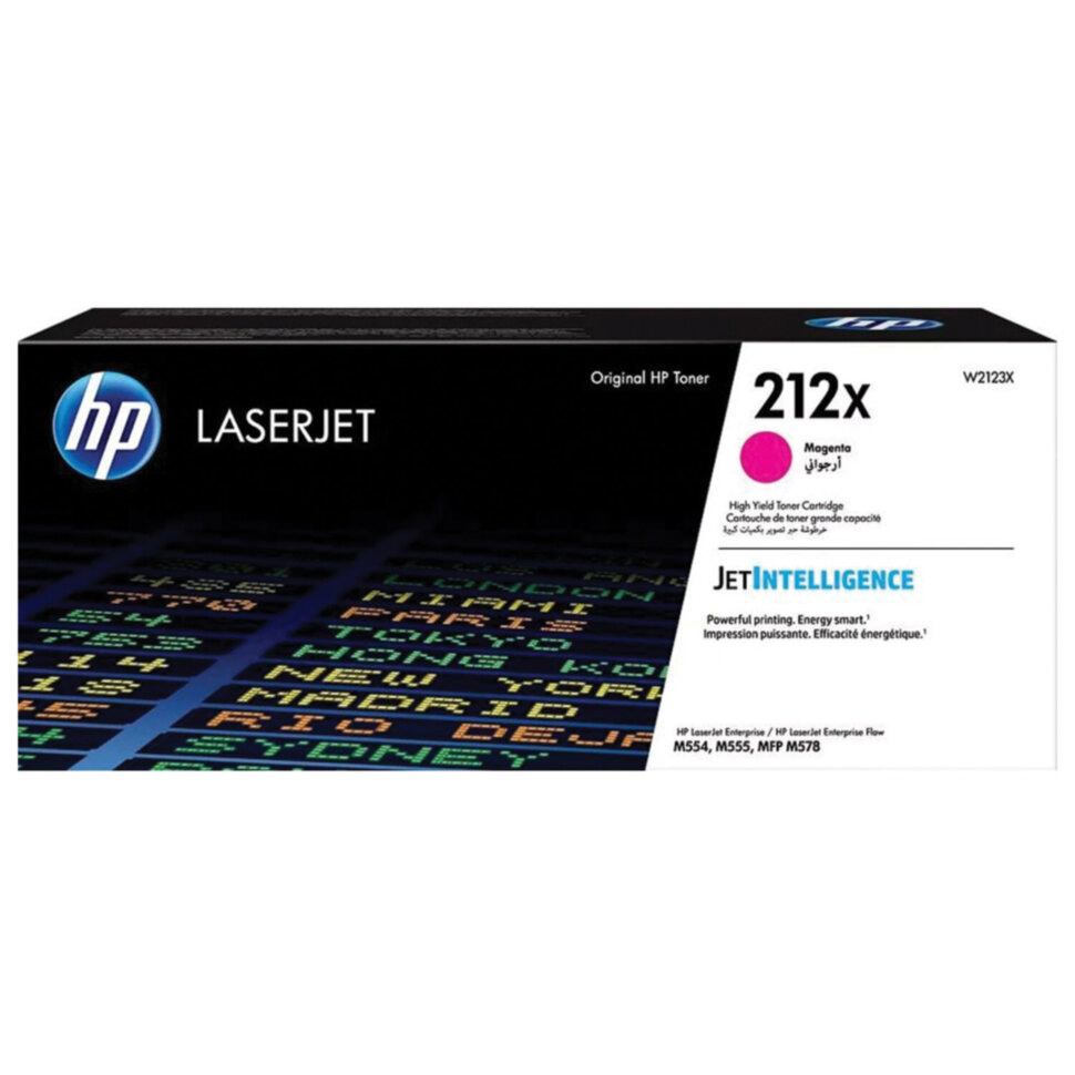 Картридж лазерный HP (W2123X) Color LaserJet M554/M555, №212X, пурпурный, оригинальный, ресурс 10 000 страниц, 363857