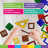 Магнитный конструктор BIG MAGNETIC BLOCKS-34, 34 детали, с колесной базой, BRAUBERG KIDS, 663845, 663845
