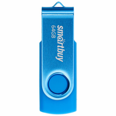 Флеш-диск 64 GB SMARTBUY Twist USB 2.0, синий, SB064GB2TWB, 513910