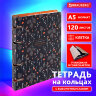 Тетрадь на кольцах А5 160х212 мм, 120 листов, картон, выборочный лак, клетка, BRAUBERG, "Flowers", 404729, 404729