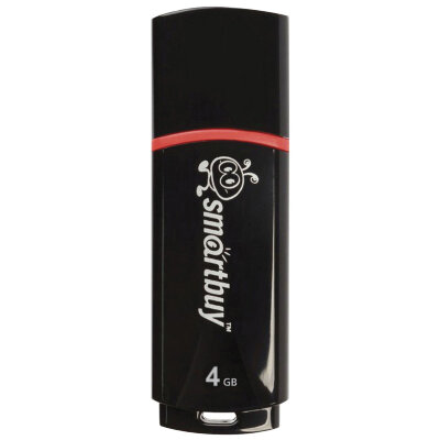 Флеш-диск 4 GB, SMARTBUY Crown, USB 2.0, черный, SB4GBCRW-K, 512763