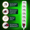 Сетевой фильтр SONNEN U-365, 6 розеток, с заземлением, выключатель, 10 А, 5 м, белый, 511427, 511427