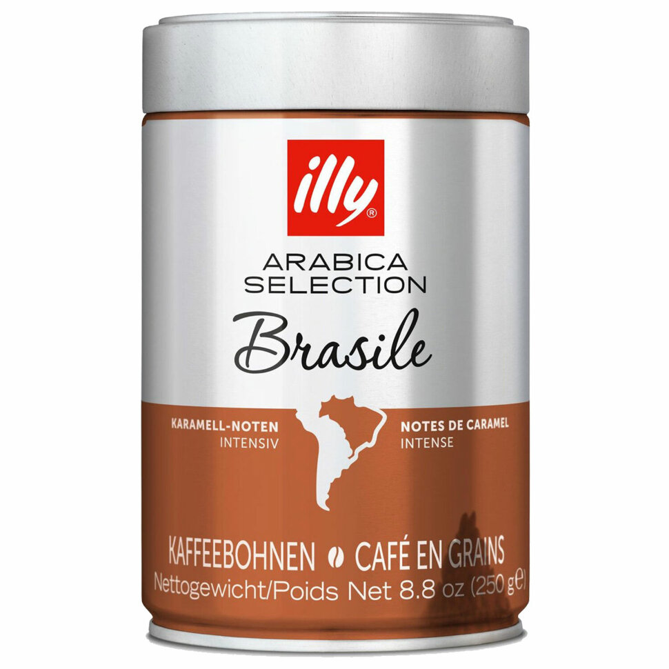 Кофе в зернах ILLY "Brasil" ИТАЛИЯ, 250 г, в жестяной банке, арабика 100%, ИТАЛИЯ, 7006, 622814