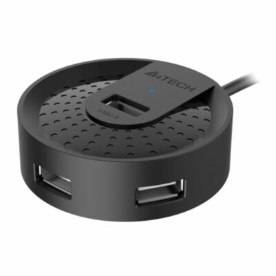 Хаб USB 2.0, 4 порта, черный, A4TECH HUB-20, 1874611, 513942
