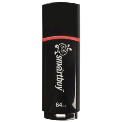 Флеш-диск 64 GB, SMARTBUY Crown, USB 2.0, черный, SB64GBCRW-K, 512783
