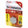 Батарейка литиевая SONNEN Lithium CR2450 "таблетка, дисковая, кнопочная" 1 шт., блистер, 455601, 455601