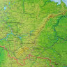 Карта России физическая 157х107 см, 1:5,5М, с ламинацией, интерактивная, в тубусе, BRAUBERG, 112399, 112399
