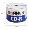 Диски CD-R SONNEN 700 Mb 52x Bulk (термоусадка без шпиля), КОМПЛЕКТ 50 шт., 512571, 512571