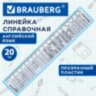 Линейка пластиковая 20 см BRAUBERG, справочная, английский язык, 210900, 210900