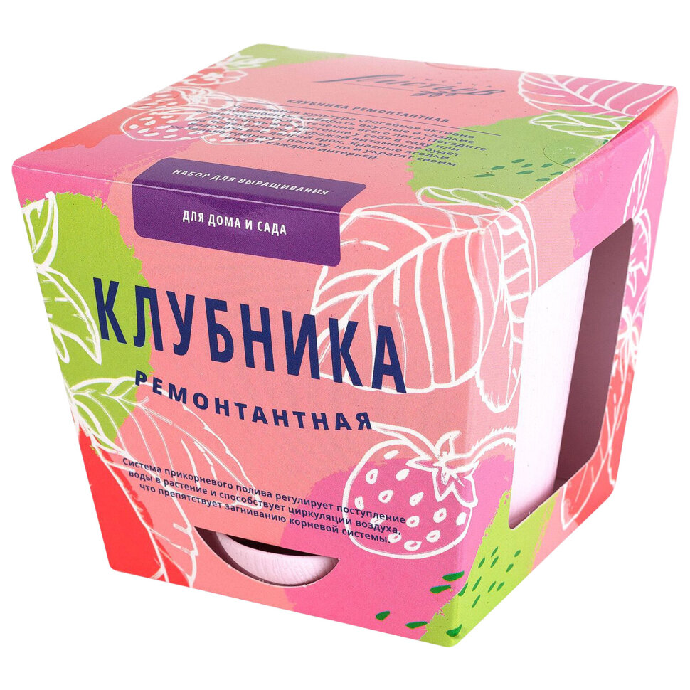 Набор для выращивания растений ТЫСЯЧА ЛИСТЬЕВ "Клубника ремонтантная" (горшок, грунт, семена), tl-020, 666766