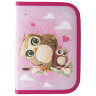 Пенал ПИФАГОР, 1 отделение, полиэстер, 19х13 см, "Cute owls", 271011, 271011