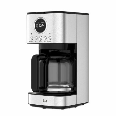 Кофеварка капельная BQ (БИ-КЬЮ) CM1007, 900 Вт, объем 1,5 л, поддержание температуры, серебристая, 86198274, 457489