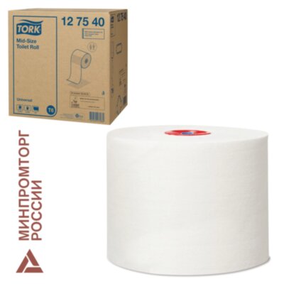 Бумага туалетная 135 м, Tellus/TORK (Система Т6) UNIVERSAL, КОМПЛЕКТ 27 рулонов, белая, 127540/127541, 127838