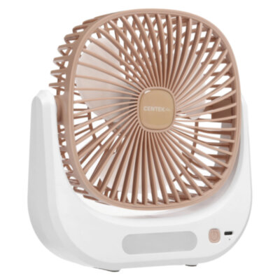Вентилятор настольный CENTEK CT-5041, USB-питание, 3 режима, LED-подсветка, d=10 см, 5 Вт, белый, 458434