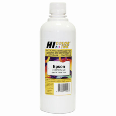 Чернила HI-BLACK для EPSON (Тип E) универсальные, черные, 0,5 л, водные, HB-EPS-Bk-500ML, 362374
