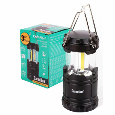 Фонарь туристический CAMELION 3Вт LED, питание 3xAAА (не в комплекте), контейнер и магнит, LED5632, 238276
