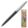 Ручка шариковая PARKER "Jotter Plastic CT", корпус черный, детали нержавеющая сталь, блистер, синяя, 2096873, 143368